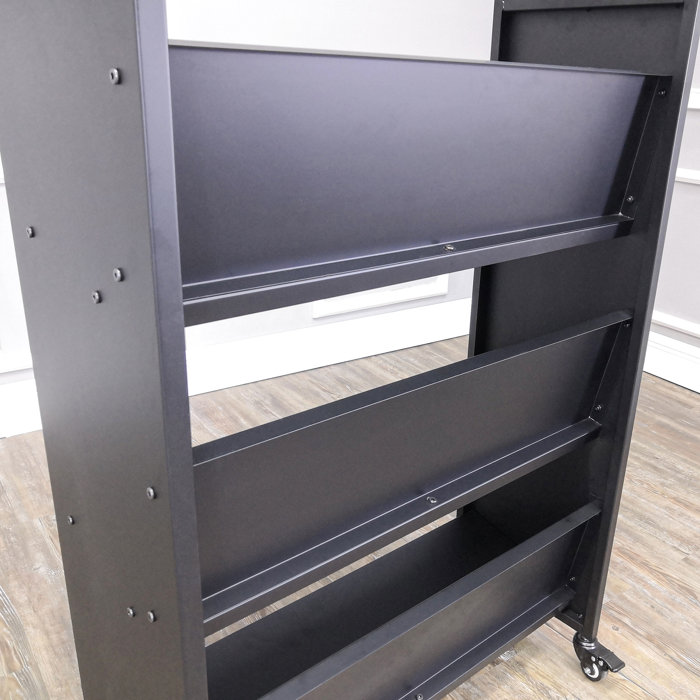 Fixturedisplays® Metal Book Cart Rooling Book Truck Library Book Cart